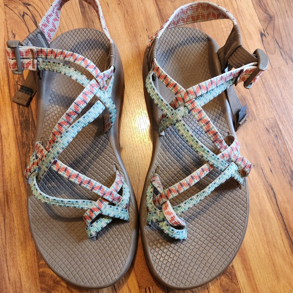 Chaco Women's Multicolor Woven Strap Sandals - Brown Footbed